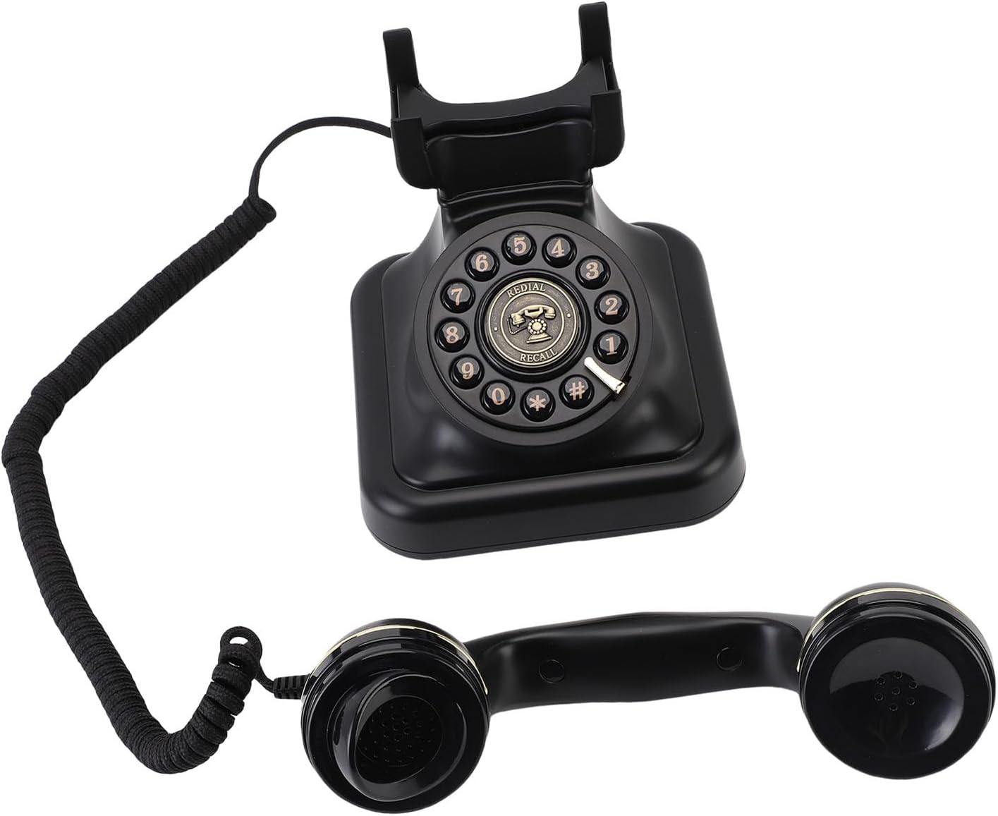 Retro Phone Design 32GB Micro Storage Audio Guestbook Wedding Birthday Anniversary Party Home Hotel (Black)