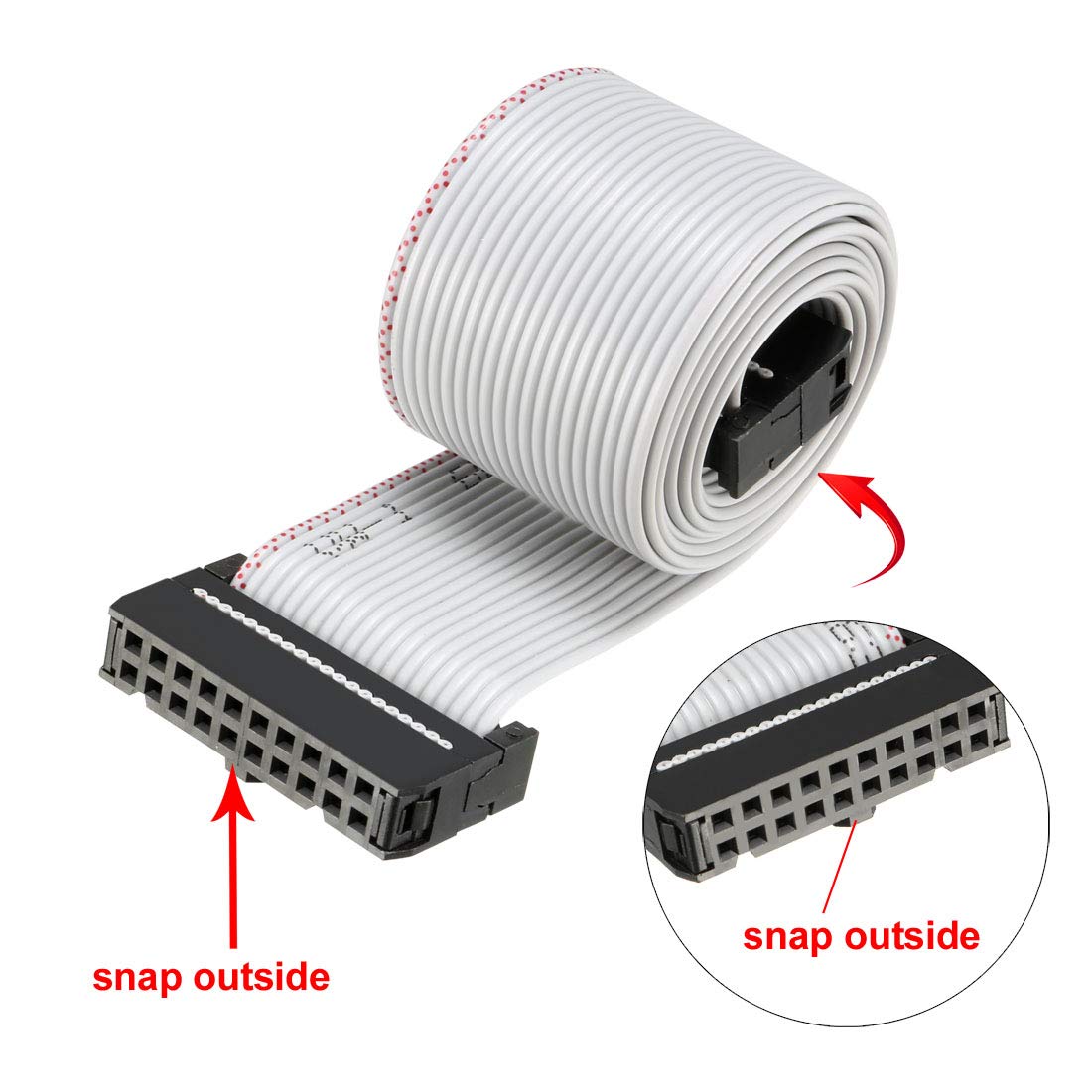 Connecteur IDC Ruban Plat 10 Broches QUARKZMAN - Câble Femelle 2.54mm 50cm Pour Caméras, Ordinateurs, Écrans LCD