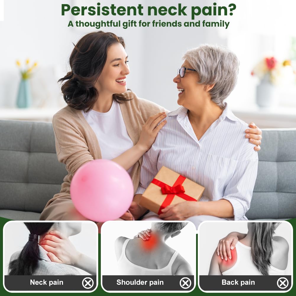 Masajeador de cuello y hombros, masajeador de manos reales 4D, masaje de espalda Shiatsu portátil, 3 niveles de masaje y 2 niveles de calefacción, masaje profundo para cuello, hombros, dolor de