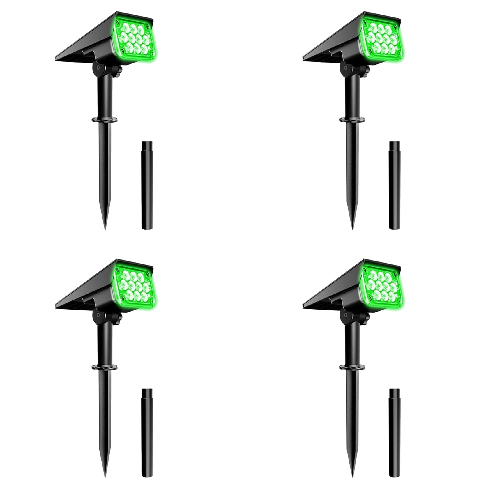 Vjsujehgy 4X Solar Spotlight Solar Garden Light IP65 Solar Power Green Light for Yard Decor Solar Light Courtyard Spotlight