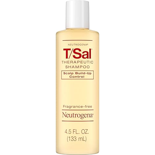 Neutrogena T/Sal Therapeutic Dandruff Shampoo, Scalp Build-Up Control, 3% Salicylic Acid, Scalp Psoriasis Treatment, Seborrheic Dermatitis Shampoo, Clears & Controls Flakes, Fragrance Free, 4.5 fl oz
