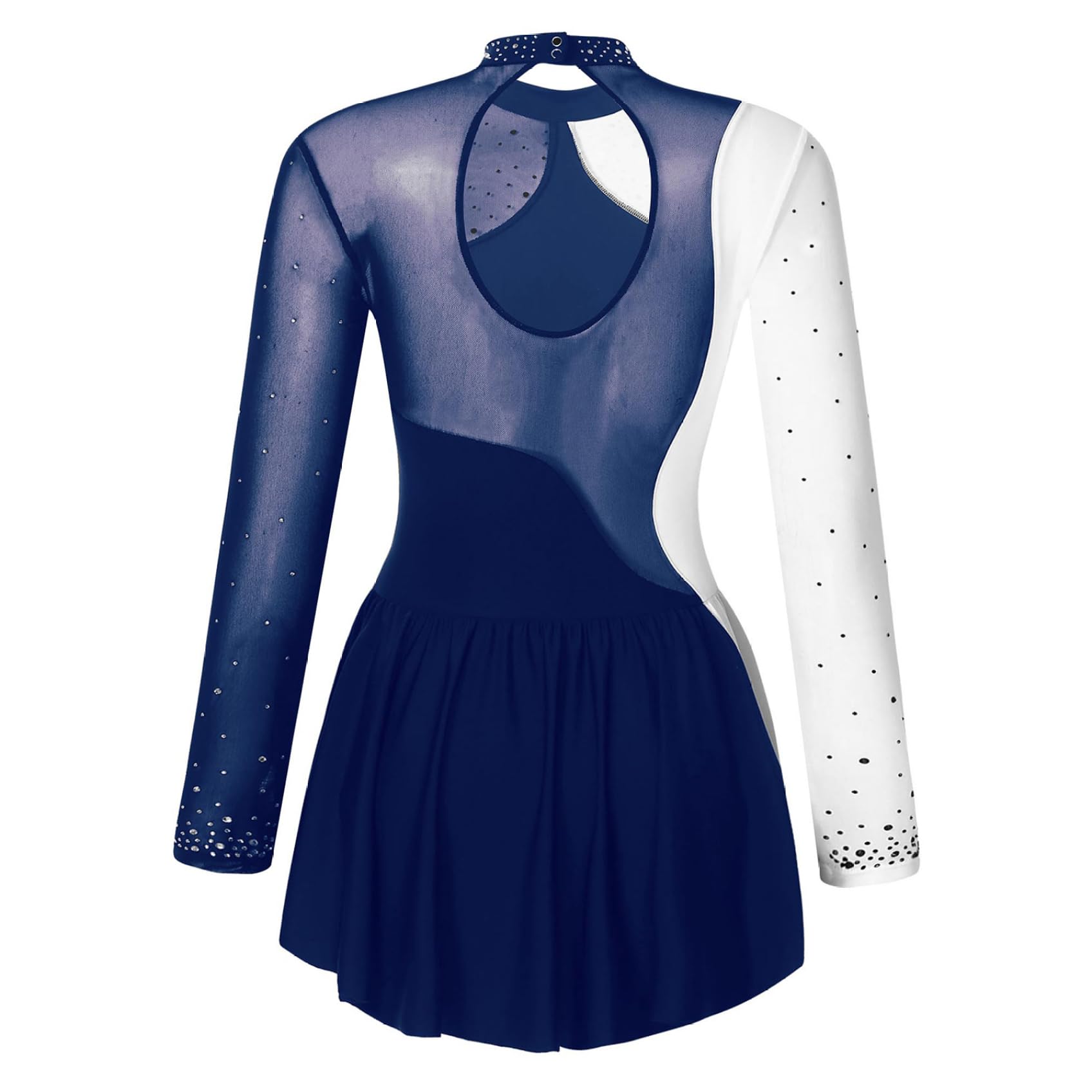 Eiskunstlauf Kleid Damen Langarm Glitzer Ballettkleid Tanzanzug Tanz Strass Glitzer Eiskunstlaufkleider Tanzkleid Wettbewerb Tanzkostüm