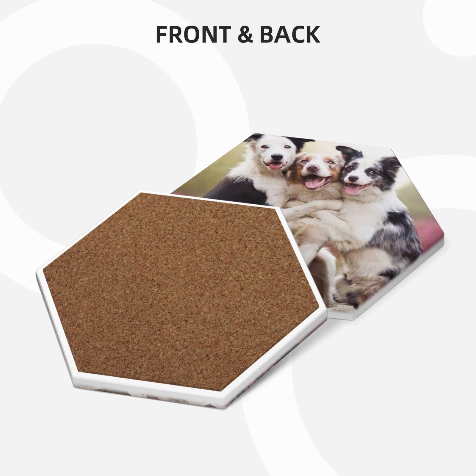 Simpatico cane stampato sottobicchiere in ceramica set di 6 sottobicchieri decorativi