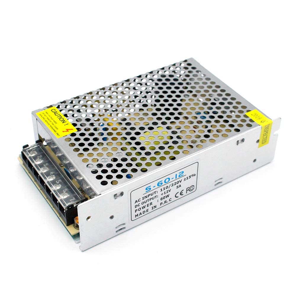 inShareplus 12V Netzteil 5A 60W, DC Universal Geregeltes Schaltnetzteil, Trafo 230V auf 12V LED-Treiber, Transformator, Adapter für LED-Streifenlicht, 3D-Drucker, Radio, Computerprojekt