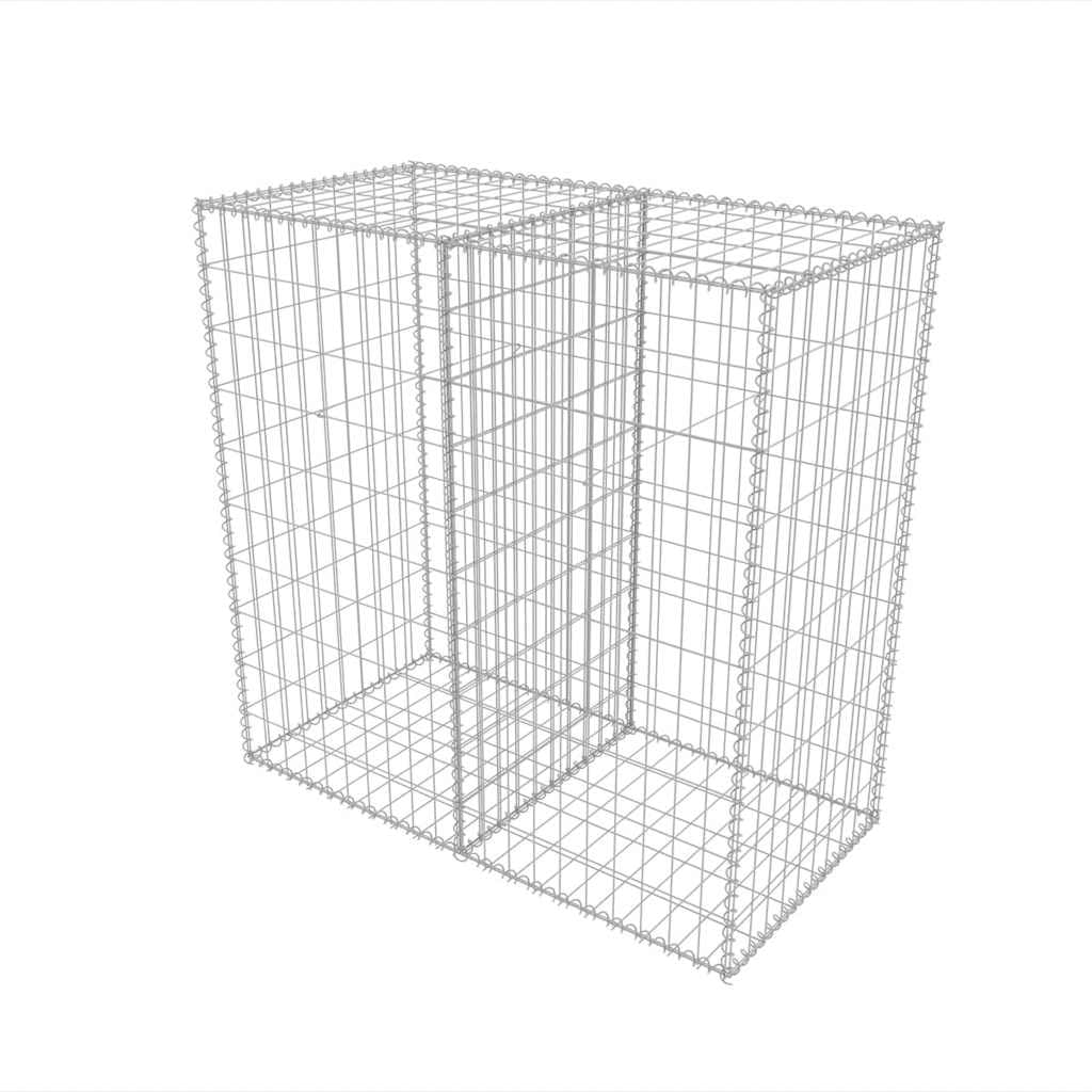 Yngbhfnop Silver Gabion Basket Galvanised Steel 100X50x100 Cm, Heavy-Duty Retaining Wall Wire Mesh Crate For Garden, Patio And Landscape Design, Rustproof Gabion For Rocks Or Gravel, High Capacity 1400 Kg/M3