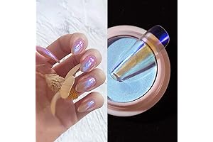 Iridescent Sunset Chrome Nail Powder | Shimmering Shell in Multi-Hue Reflection