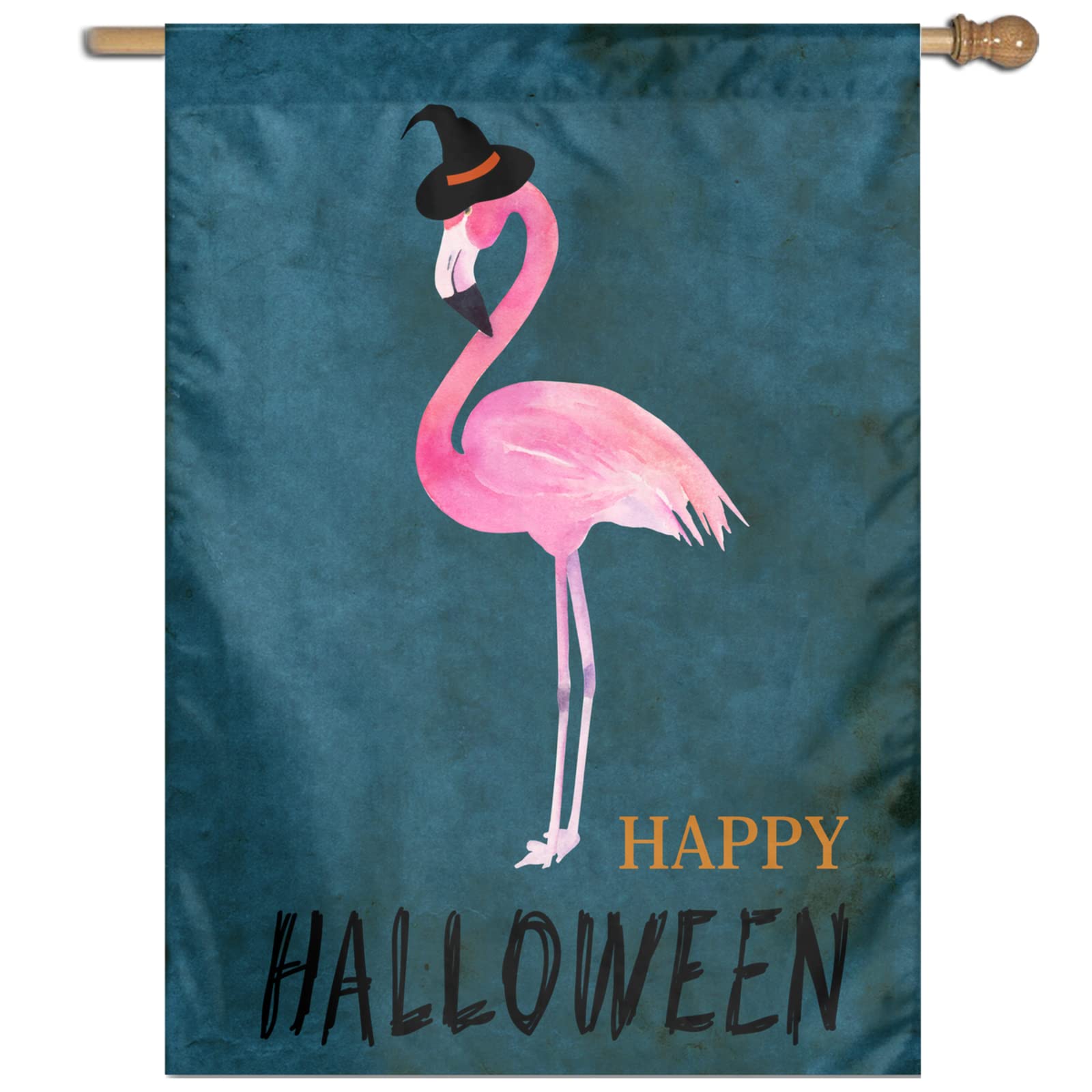Mr.Tom Flamingo Halloween Garden Flag 12x18 inch Double Sided Yard Flag Halloween Decorations Outdoor Holiday Decor Halloween Party Home Garden Decor
