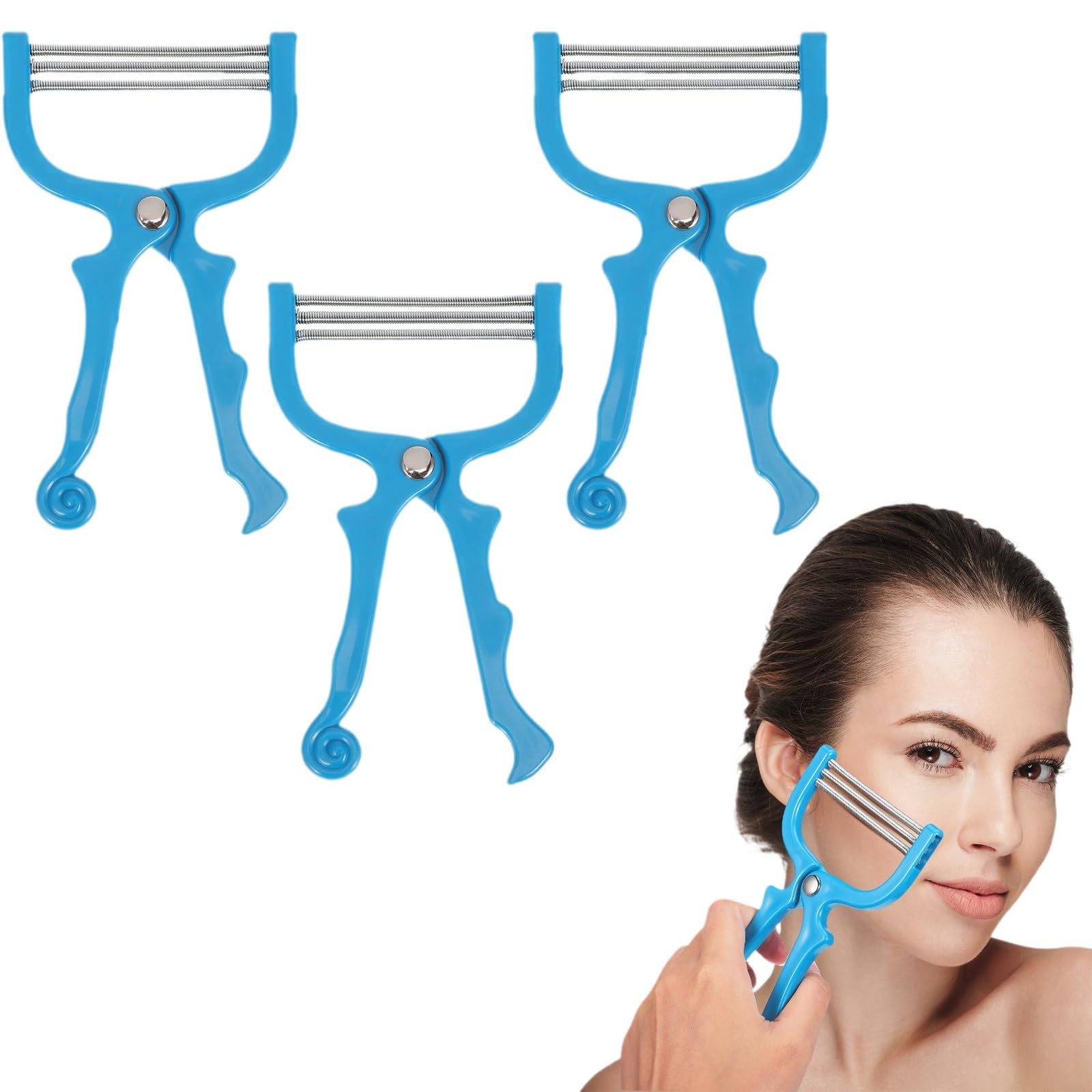 FOMIYES 3Pcs Facial Hair Remover Spring Eyebrow Face Epilator Coil Portable Hair Remover Manual Face Hair Removers Threaders Spring Threading Tool for Women Lady