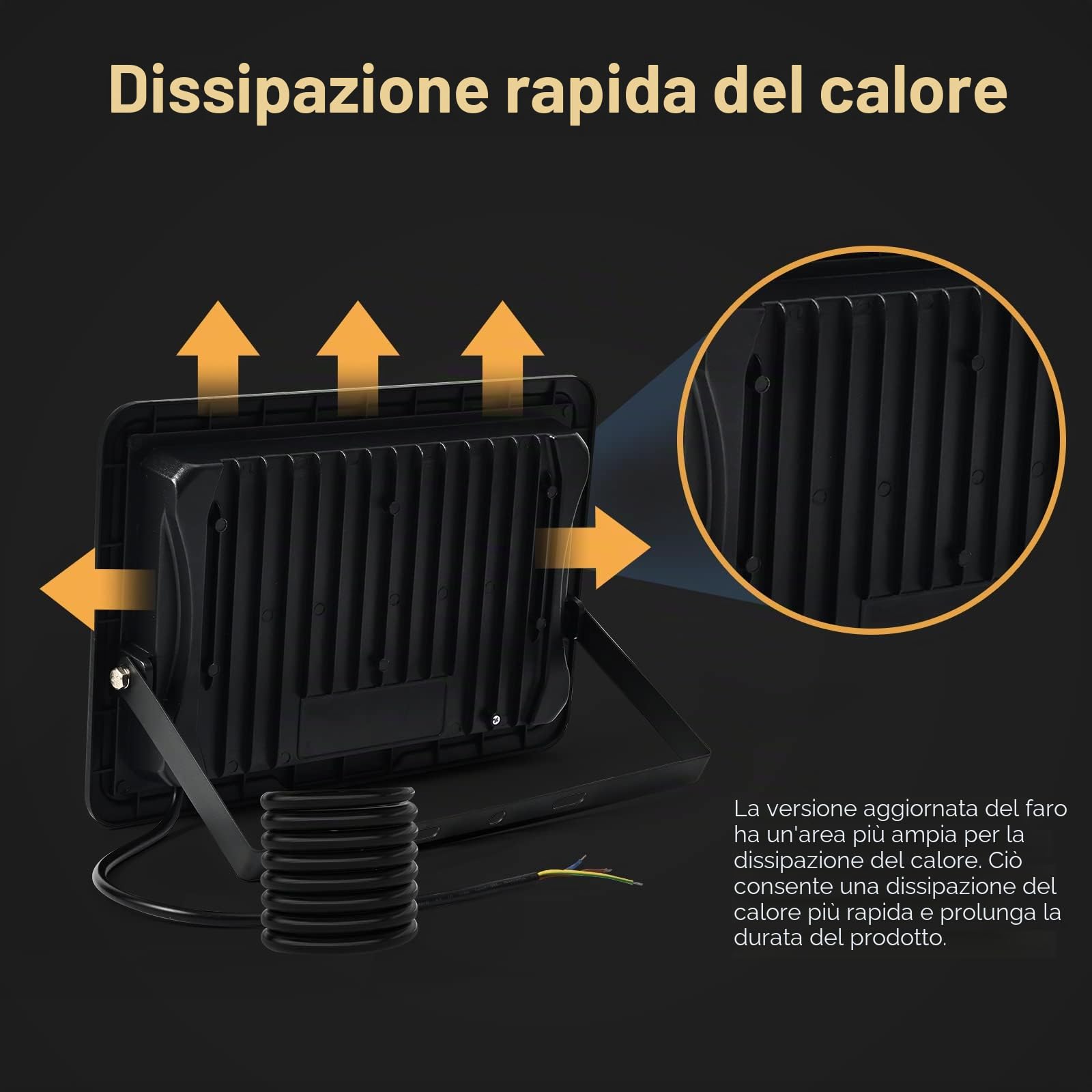 4 PCS-Faretto LED da Esterno 100W Faro LED da Esterno 10000LM Faretto da esterno 6000K Bianco Freddo Faretti Led Esterno IP66 Impermeabile Super Luminosa Faro led per Giardino, Cortile, Garage