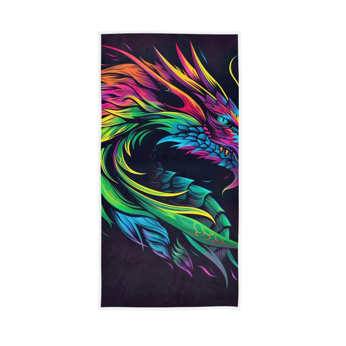 LSRCPD Colorful Dragon on Dark Hand Towels for Bathroom, Hand Towel for Bathroom, Shower, Hotel, Spa 15 x 30 Inches