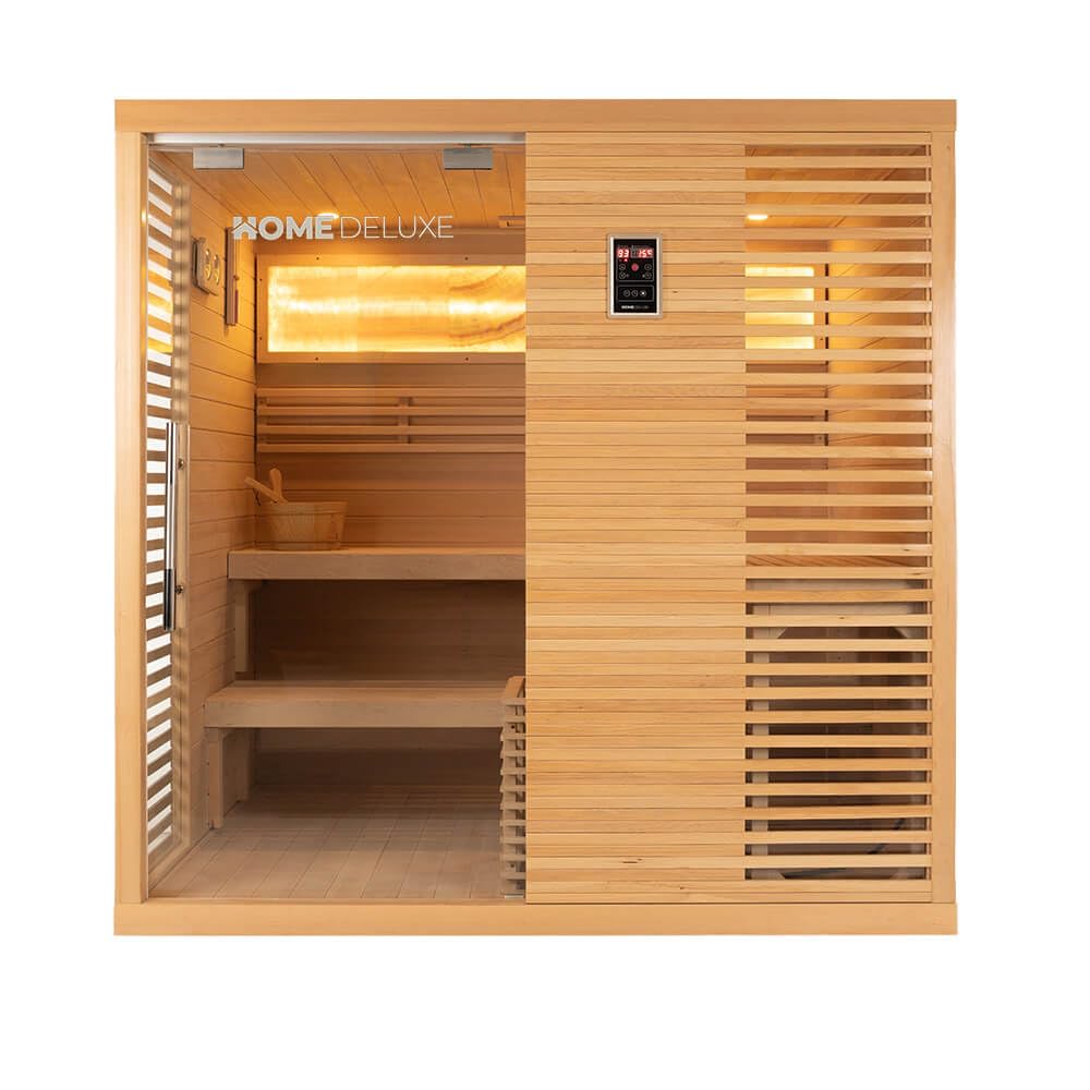 HOME DELUXE - Sauna tradizionale - NEOLA - 200 x 160 x 200 cm - per 5 persone - legno di abete rosso, compreso forno per sauna I sauna a vapore sauna a infusione
