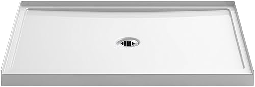 KOHLER K-8647-0 Base de ducha Rely de un solo umbral con drenaje central, 36 x 42 pulgadas, color blanco