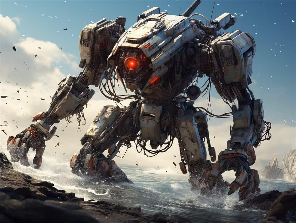 Zestaw do malowania diamentowego dla dorosłych i początkujących, "zrób to sam" 5D, pełne wiercenie, obraz z motywem robota bojowego, obraz diamentowy, obraz, obraz diamentowy, idealny do relaksu i