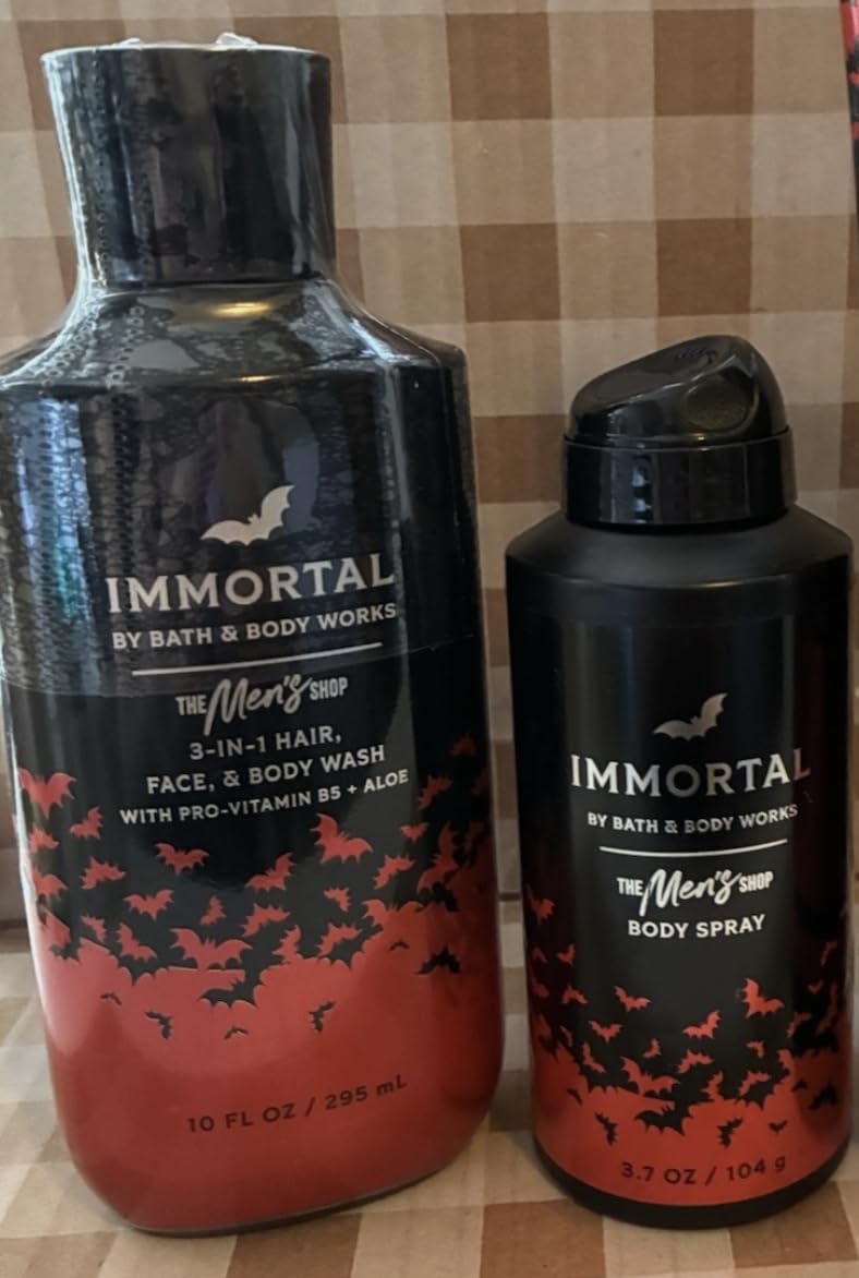 MEN’S IMMORTAL BODY WASH AND BODY SPRAY Bath & Body Super Smooth Bodycare
