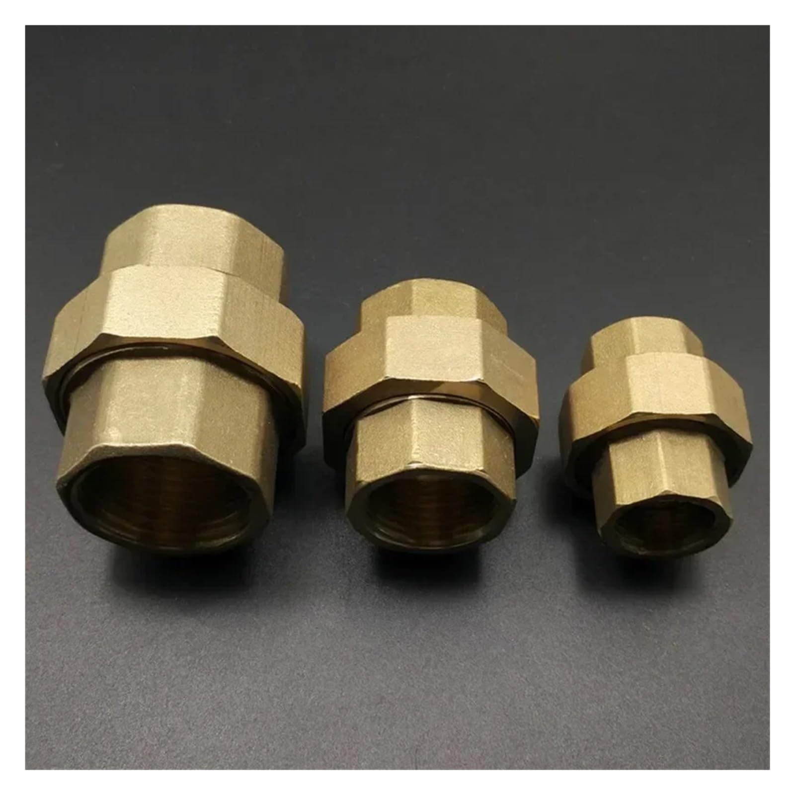RUAJOGYNVM Hardware 1/2" 3/4" 1" BSP Female Thread Brass Pipe Fitting Union Coupler Pipe Joint(1/2") RUAJOGYNVM