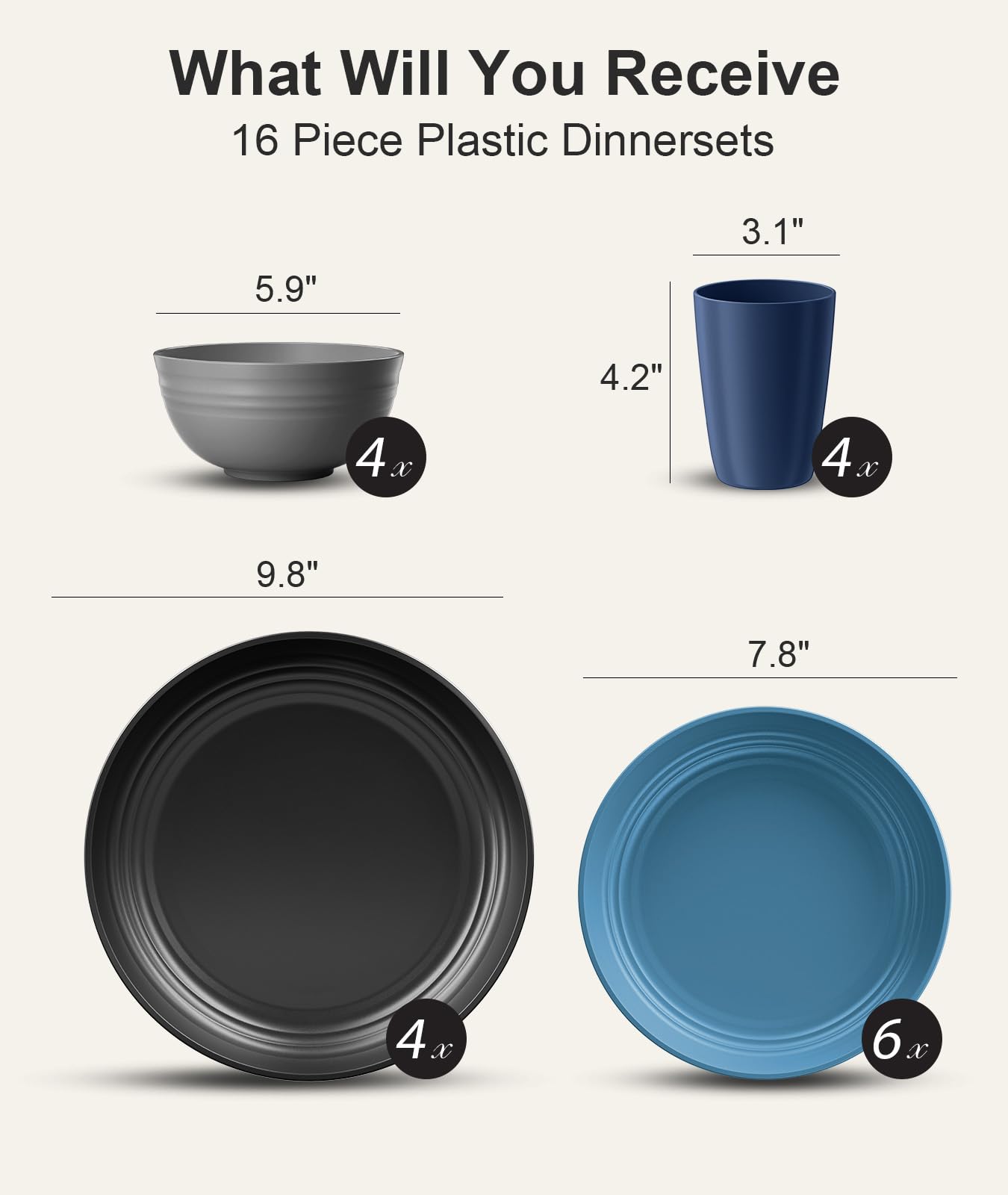Quatish 16-Piece Blue Dinnerware Set -2