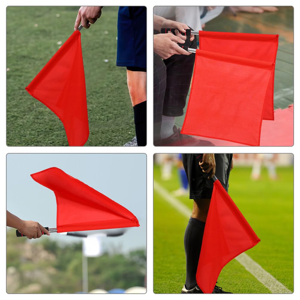 LIFKOME Referee Flag Stainless Steel Rod and Sponge Handle Lightweight Signal Flag for Sports Competitions and Events Bright Color for High Visibility