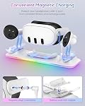 Station de Charge pour Meta Quest 3S/Quest 3, Station de Charge Rapide YUANHOT avec Lumière RGB pour Accessoires Oculus Quest 3S/3, Support de Charge Magnétique pour Casque/Contrôleur avec 2 Batteries Rechargeables