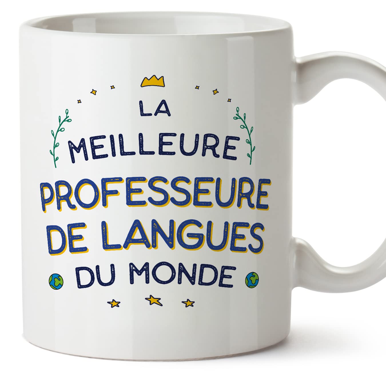 MUGFFINS Language Teacher Woman Mug - in French - Meilleur du Monde - Funny Gift for Colleagues - Ceramic 11oz Mug