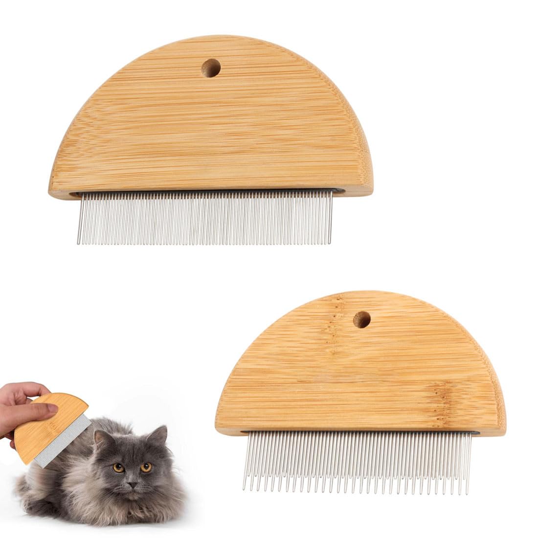 anti puces - 2 pcs Peigne Anti puces pour Chat/Chien,Pas de matière Plastique,Peigne a Puce,Brosse Chat,Peigne Chien,Anti-puces, poux et tiques pour Chiens,Anti-Puce Chaton
