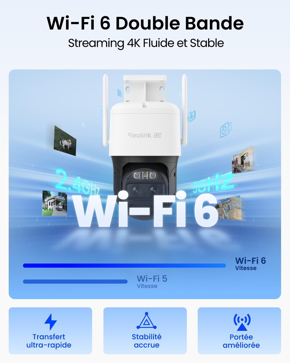 Reolink 4K PTZ Camera Solaire Exterieur WiFi sans Fil, Suivi & Zoom 8X Auto, Deux Objectif, Autonomie de 180j, Projecteurs Audio Bidirectionnel, TrackMix 4K+Panneau Solaire