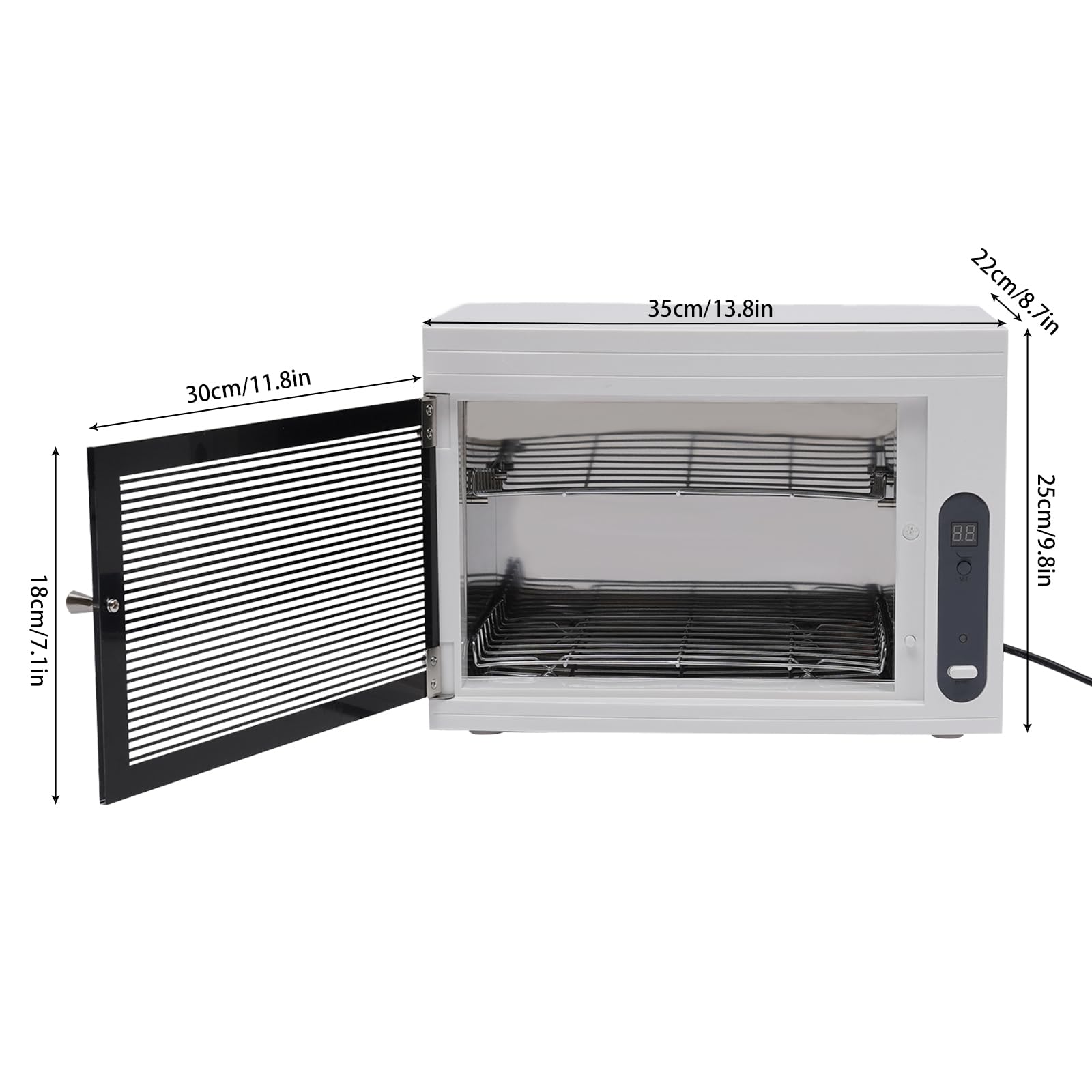 UV sterilizzatore gabinetto disinfezione scatola in acciaio inox vassoio sterilizzatore medico vassoio in acciaio inox, scatola disinfettante per salone manicure strumenti, bianco