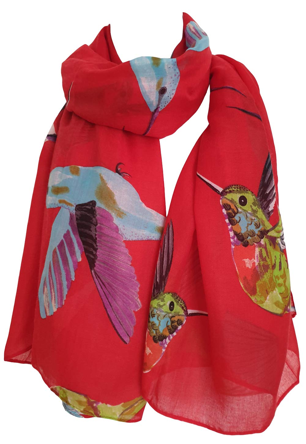 GlamLondon Birds Scarf Festive Happy Fashion Gift (Red)