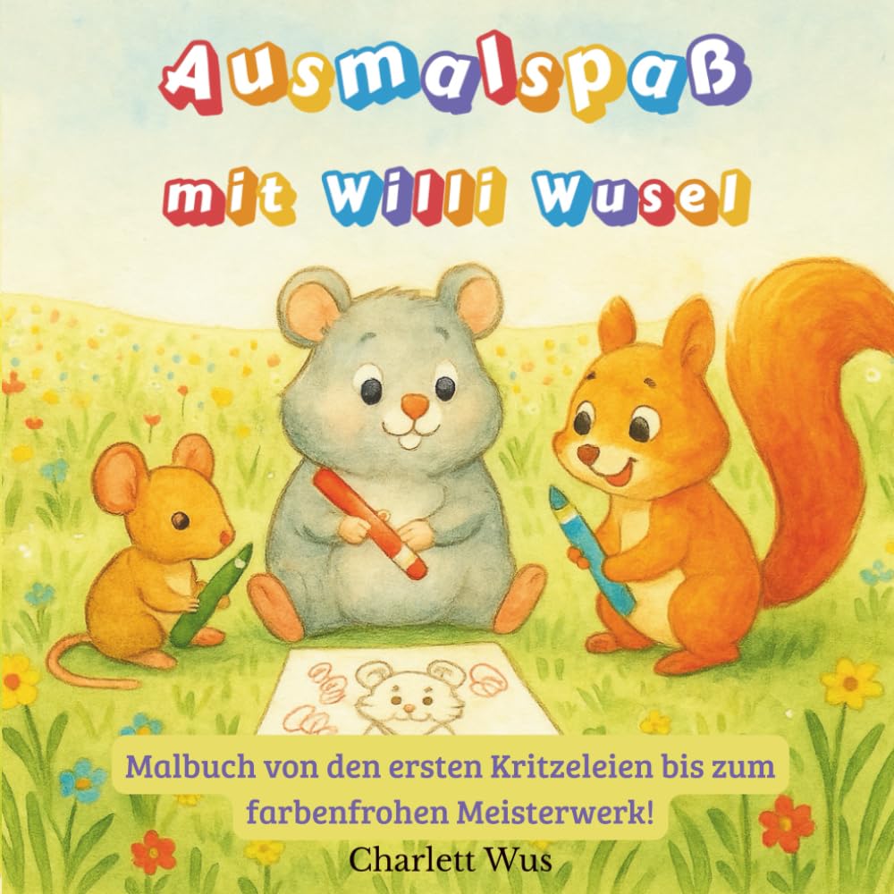 Ausmalspaß mit Willi Wusel - Malbuch von ersten Kritzeleien bis zum farbenfrohen Meisterwerk: Ausmalbuch von einfachen bis detailreichen Motiven