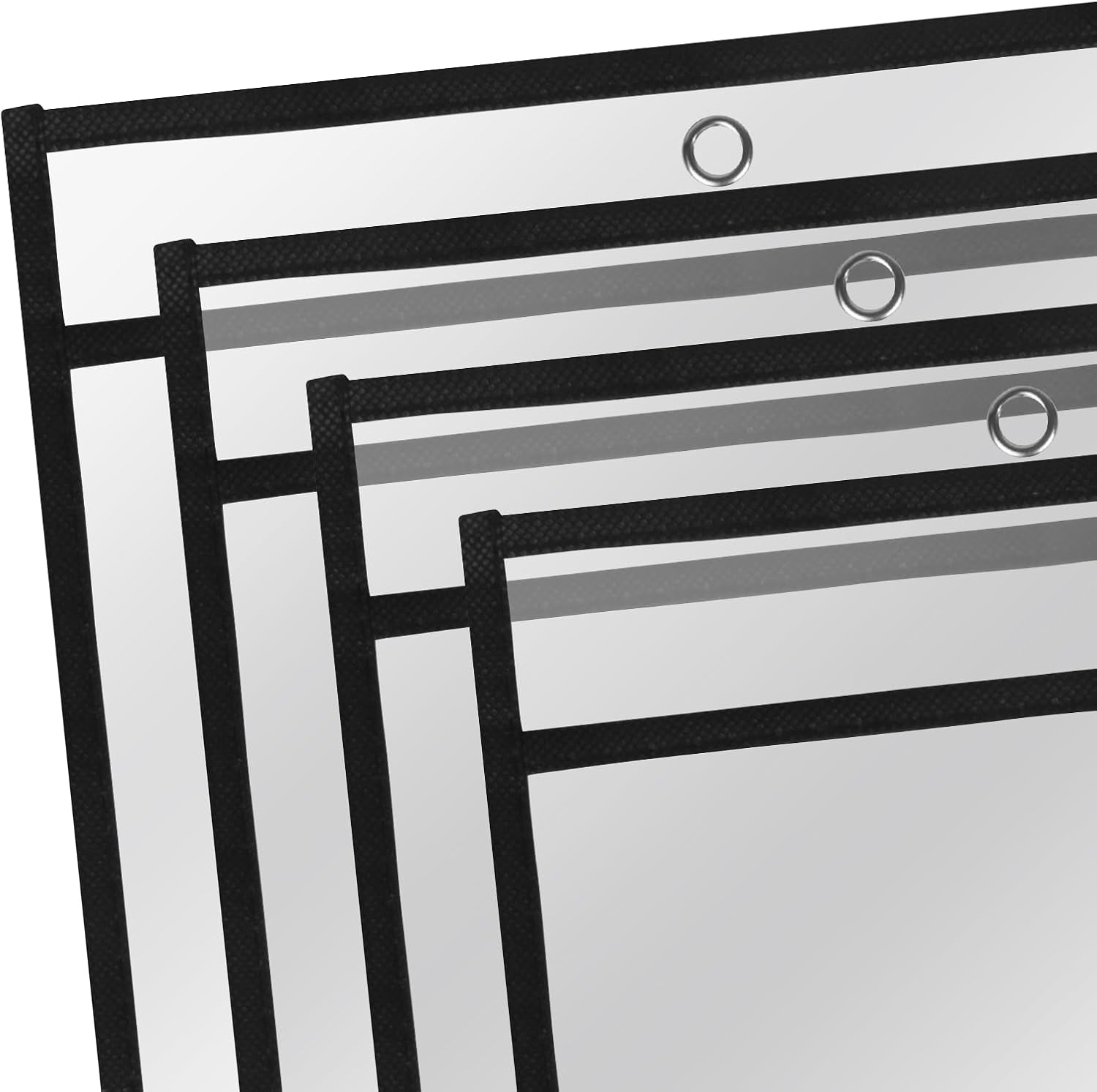Job Ticket Holders 9x12, 30 Pack Heavy Duty Sheet Protectors Plastic Paper Sleeves 8.5 x 11 Clear Document Protectors Dry Erase Pocket Sleeves Document Holder for Shop Office Classroom Home, Black