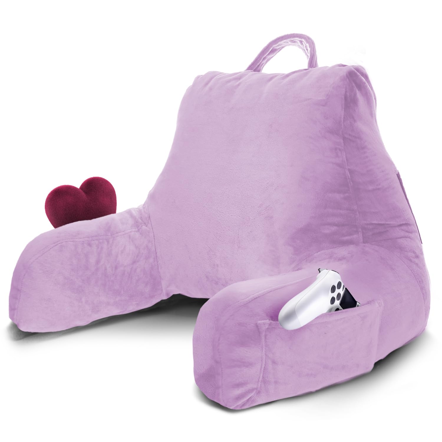 Nestl Reading Pillow for Bed, Back Pillow for Sitting Up in Bed, Lavender