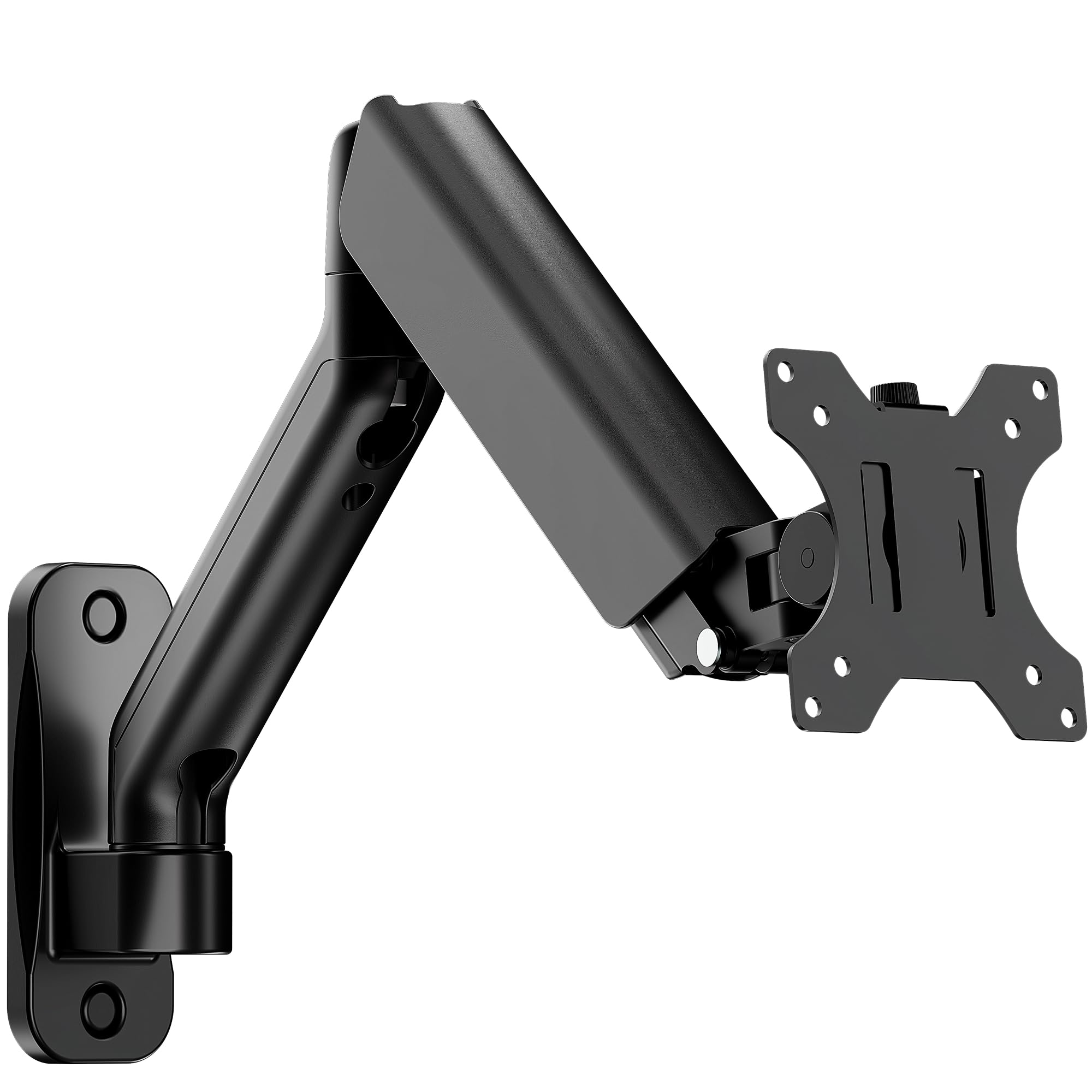 monTEK Soporte Monitor Pared 17-32", VESA 75/100mm hasta 9kg | Brazo ergonómico con resorte de gas, giratorio 360°, inclinación y altura regulable, montaje mural fácil Global Recycled Standard Global Recycled Standard Global Recycled Standard