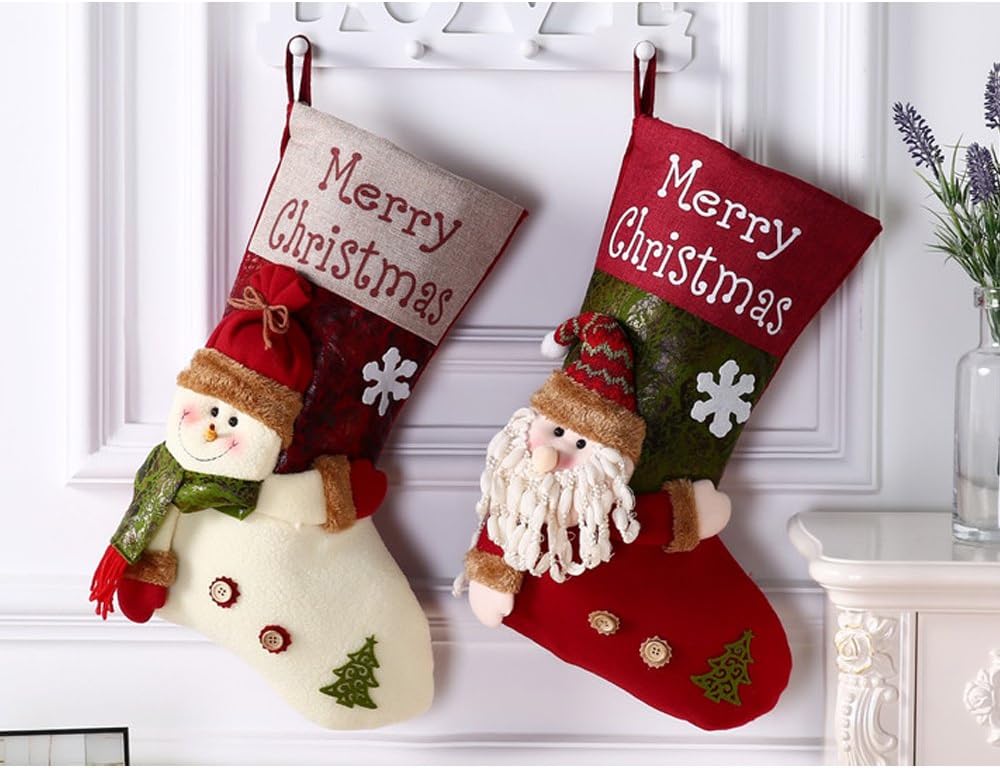 Christmas Stocking Decoration,DiDaDi [2 PCS] [3D Snowman