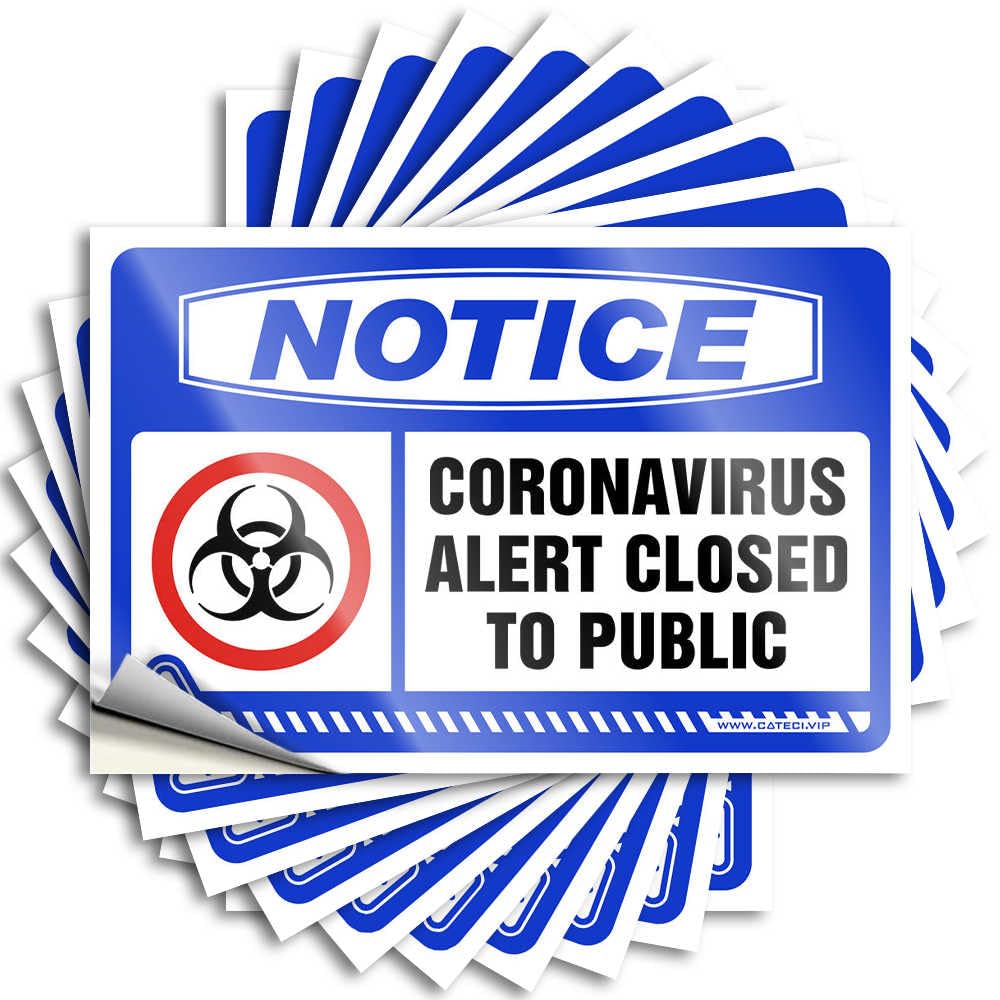 Prank Stickers for Adults Notice Virus Alert Closed to Public Stickers 10Pcs Car Accessories Car Stickers for Men(6X9CM)
