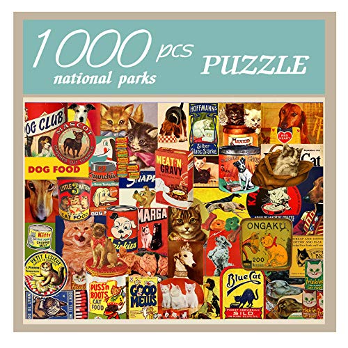 QISHOP 1000 Pieces Jigsaw Puzzles for Adults, Intellectual Educational Fun Puzzle Games for Children and Teens Ages 12 and up, Difficult Puzzle Art for Men and Women (Q-Pet)