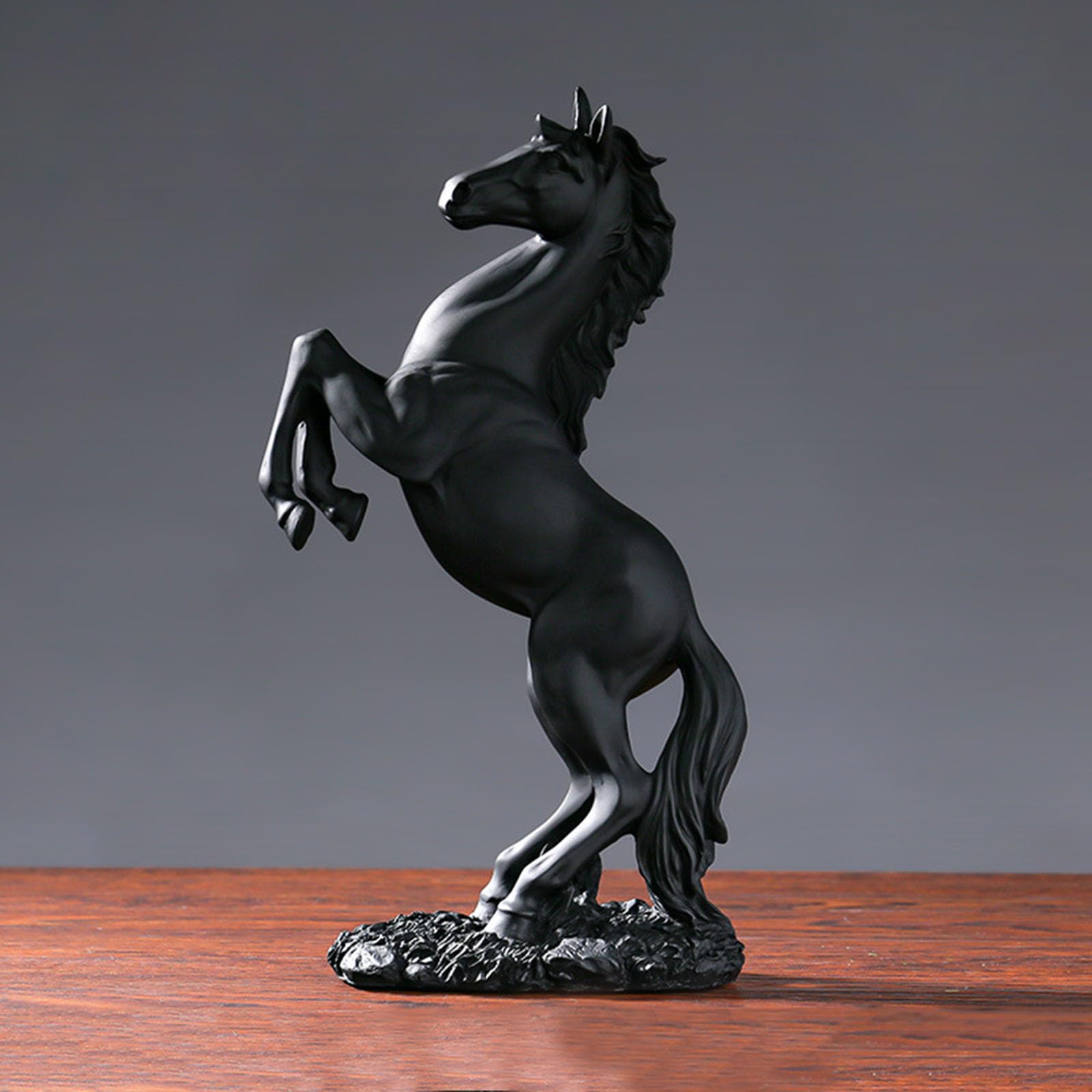 NUNETH Horse Sculpture, Indoor Abstract Art Statues, Resin Figurines, Desktop Decorative Collection Ornaments (Black)