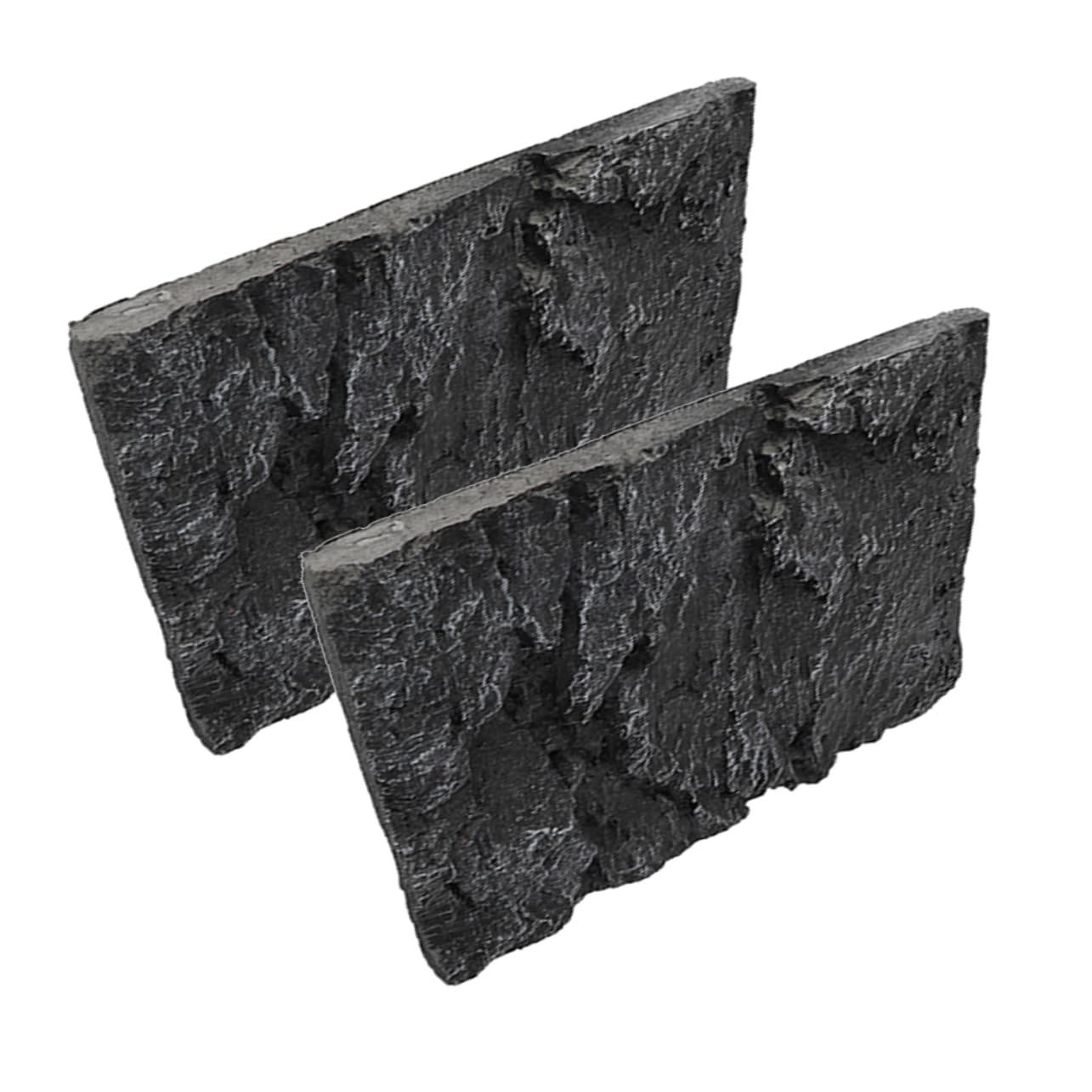 GANAZONO 3D Aquarium Background Reptile Tank Decor Fish Tank Rocks Aquascaping 2pcs Pu Simulation Stones