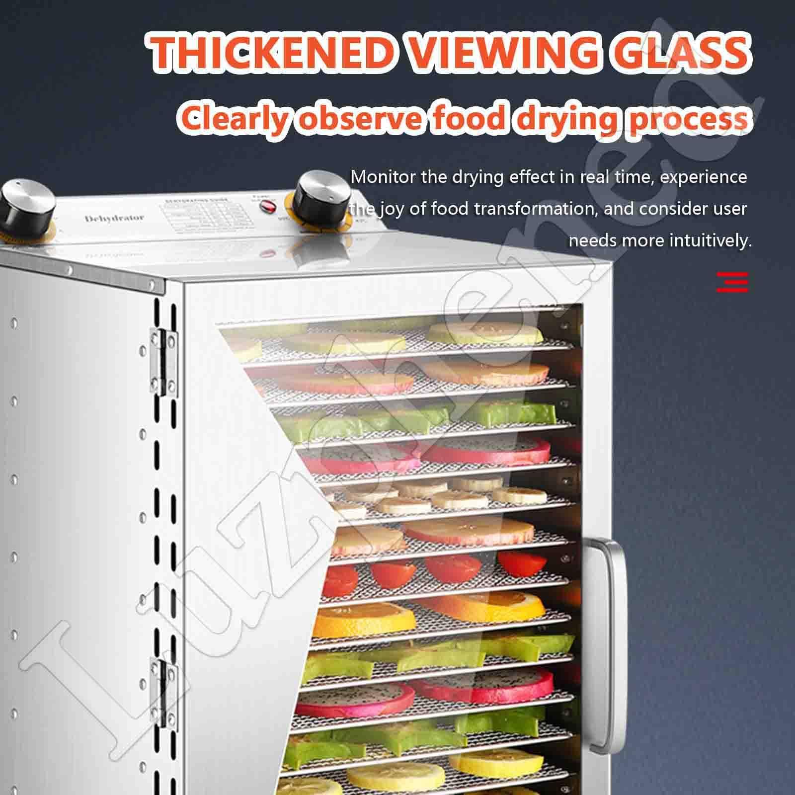 Deshidratador de Alimentos, Máquina liofilizadora, Secador de Alimentos Eléctrico 800 W, Deshidratador Eléctrico de Frutas y Verduras Temperatura Ajustable 30-90 °C 18Layer