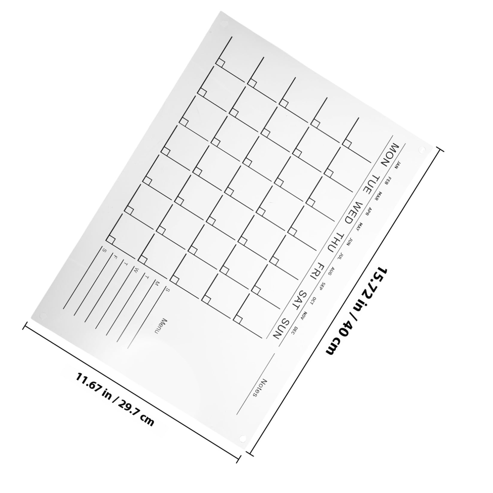 Transparente Acrylplatte Wandkalender mit Umweltfreundlicher Geruchsfreier Oberfläche Leichte Schicke Wochenplaner Memotafel für Büro und Geschäft Zufällige Farbe