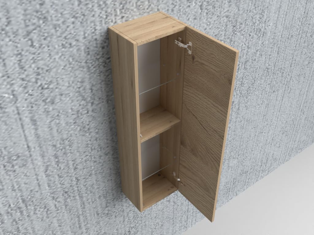 MaMa Store Atena Colonna in Kit Reversibile con sistema di apertura push and pull, Laminato, QUERCIA NATURALE L. 30 X P. 22 X H. 110 Cm