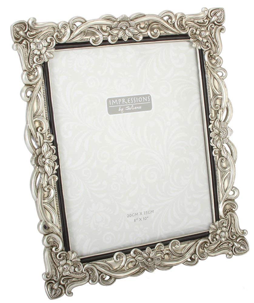Dwi Silver Antique Vintage Ornate Shabby Chic Picture Photo Frame 10" X 8"