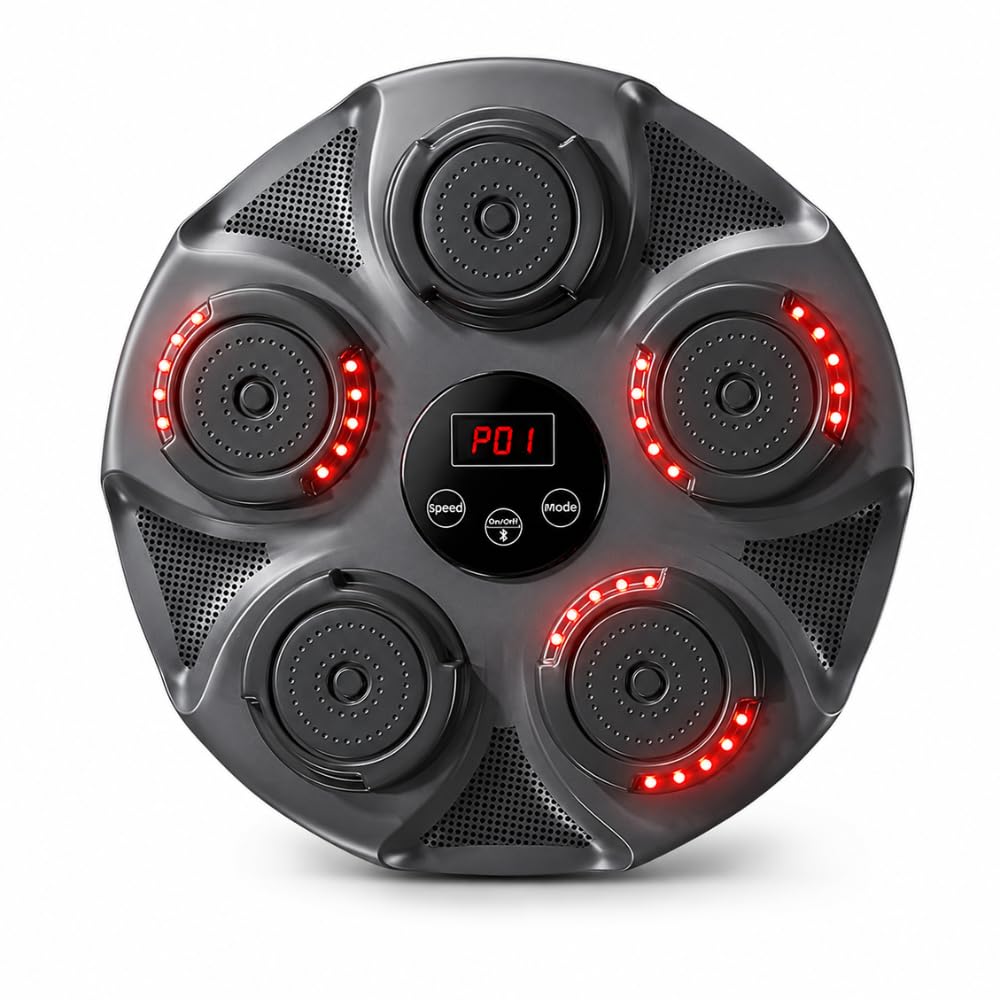 drumstone smart bluetooth music boxing machine, wall mounted punching target with led lights, rechargeable electronic boxing trainer, multiple speed-(𝐒𝐩𝐞𝐜𝐢𝐚𝐥 𝟏𝟓 𝐘𝐞𝐚𝐫𝐬 𝐖𝐚𝐫𝐫𝐚𝐧𝐭𝐲)