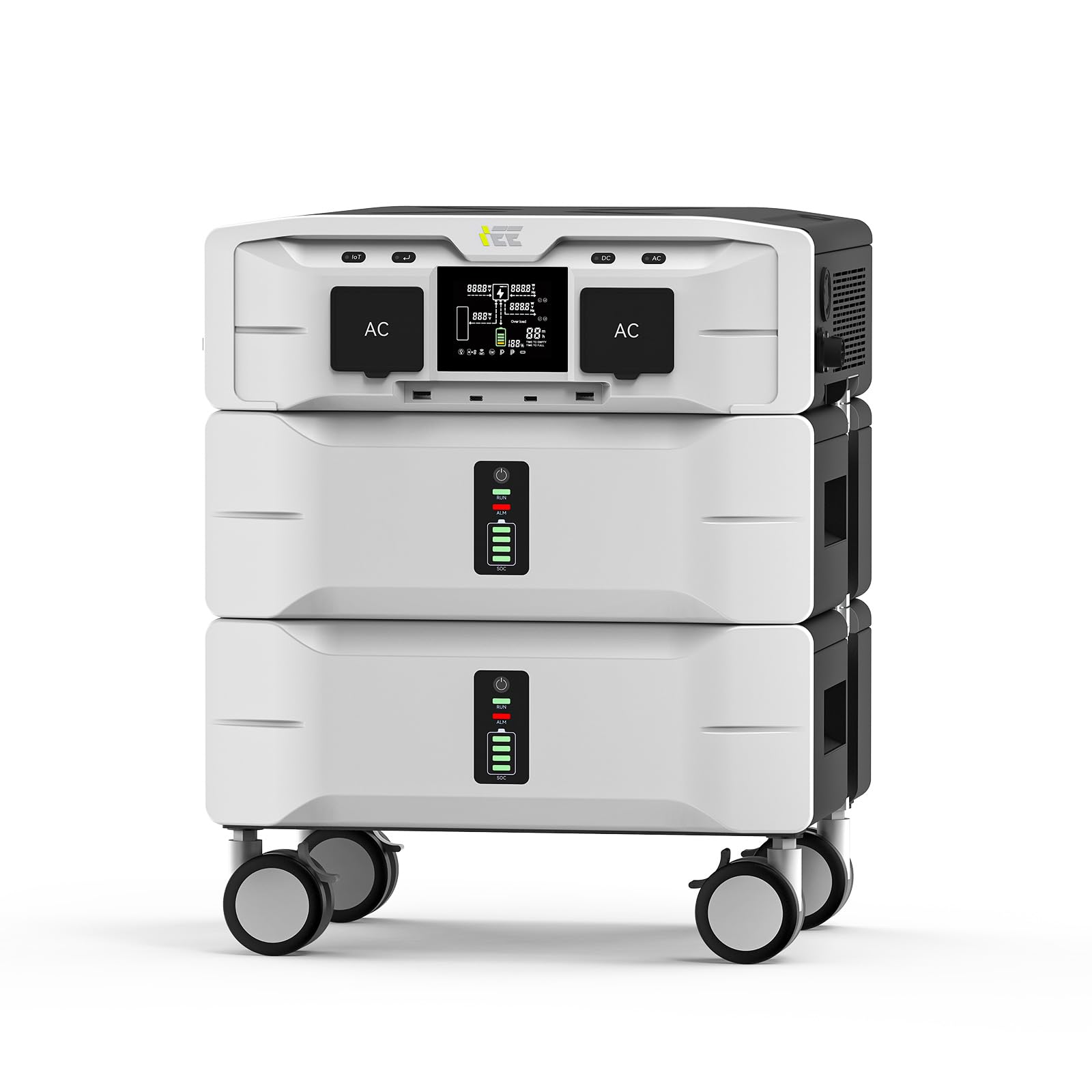 IEE 5000W (9000W Picco) Centrale Elettrica Portatile SE5000, 5120Wh Generatore Solare, Batteria LiFePO4, UPS, Espandibile fino a 10kWh, 11 Uscite, APP, Power Station per Backup Domestico, Camper