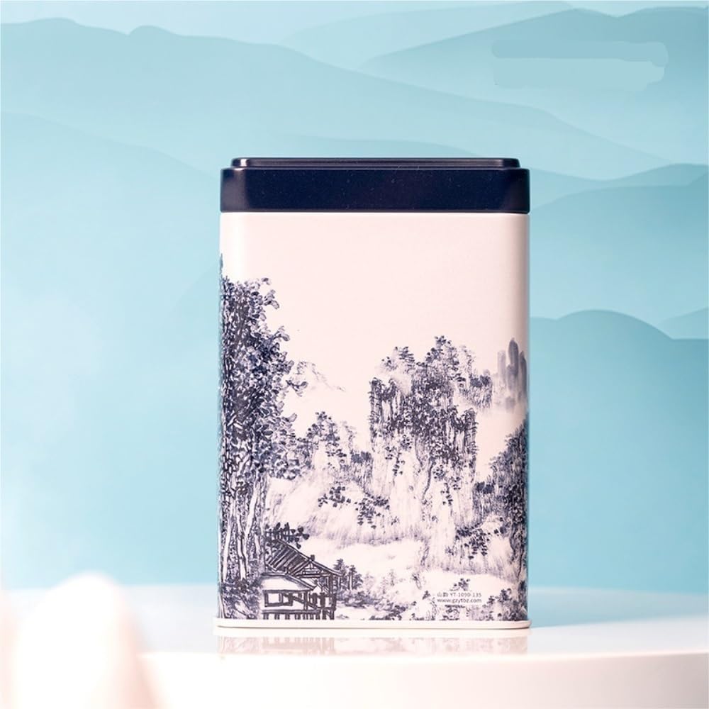 Juego De Té Contenedor de Almacenamiento de té Suelto for el hogar, Lata de hojalata, Tarro for condimentos de Cocina, Tarro Sellado, Juego de té, Caja de Regalo Tarro para Guardar Té(B)