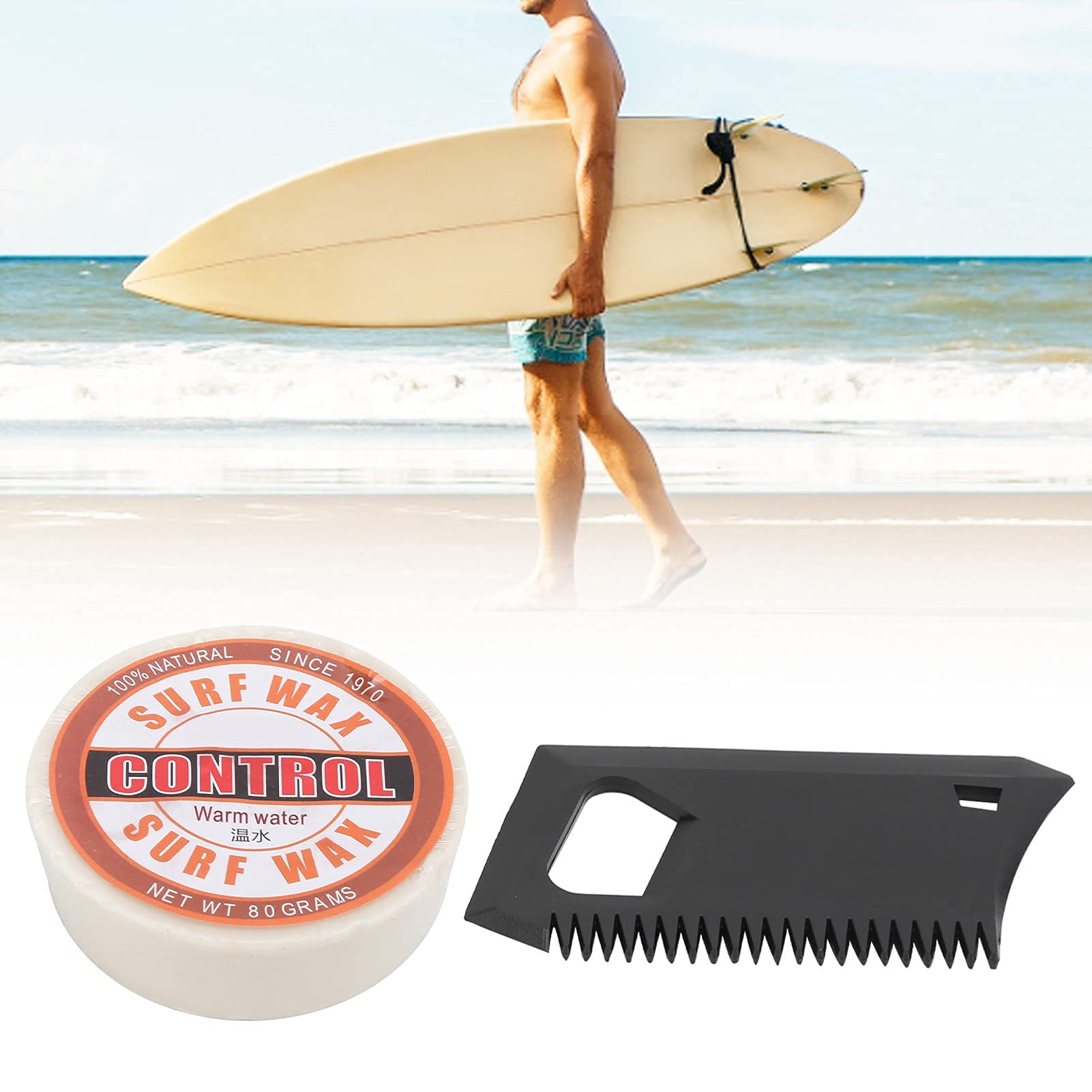 VGEBY Surf Wax Portable Antideslizante Parafina Surf Skateborad Wax Tabla de Surf Accesorio con Peine de Cera