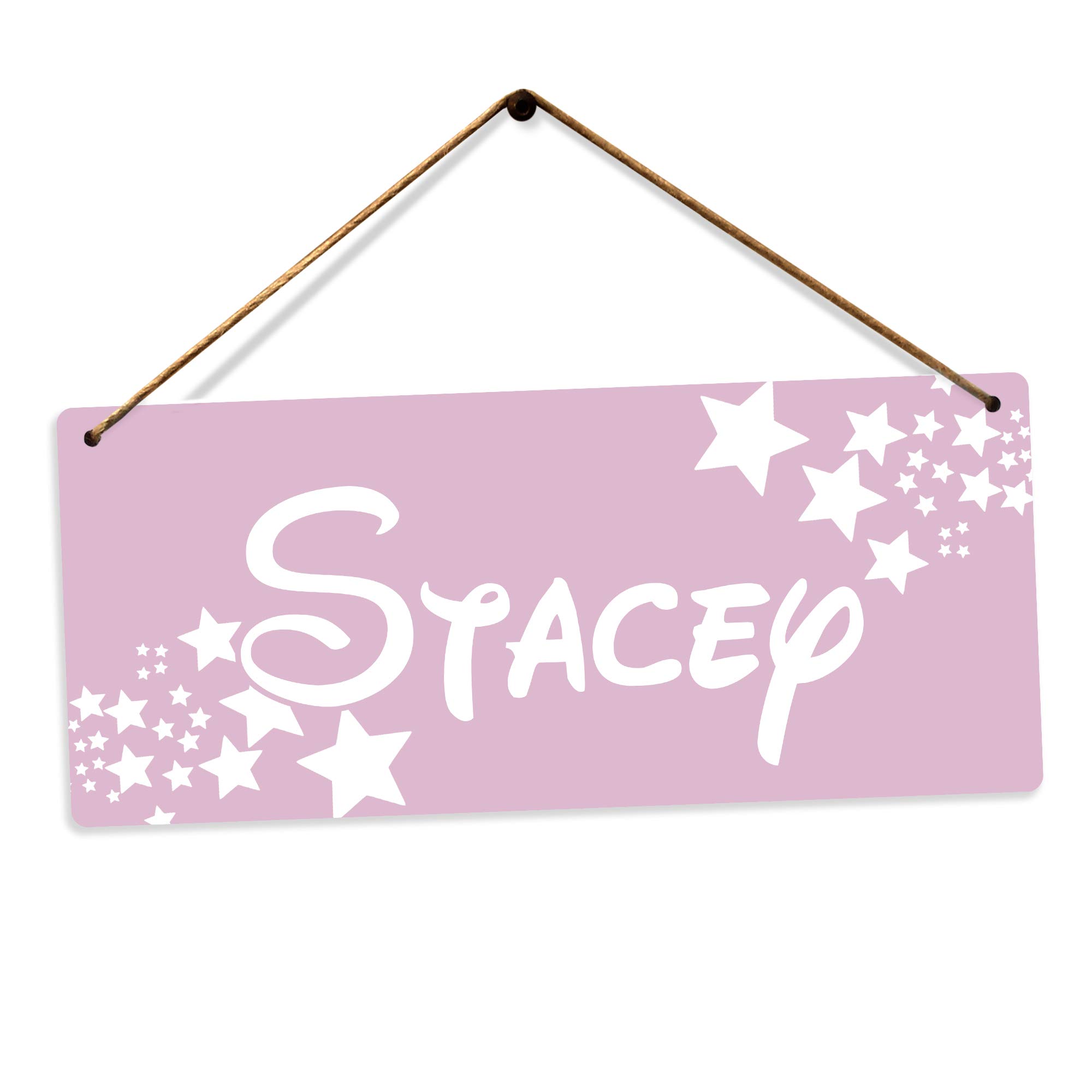 Toasted Merch Pink Personalised Disney Name Door Sign – Twine | Printed Metal Wall Sign Plaque