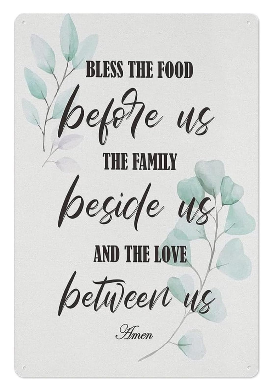 MQXFCZUX Lord Bless This Food Metal Sign God Bless The Food Before Christian Prayer Wall Decor For Living Room Dining Room Home 8 X 12 inch