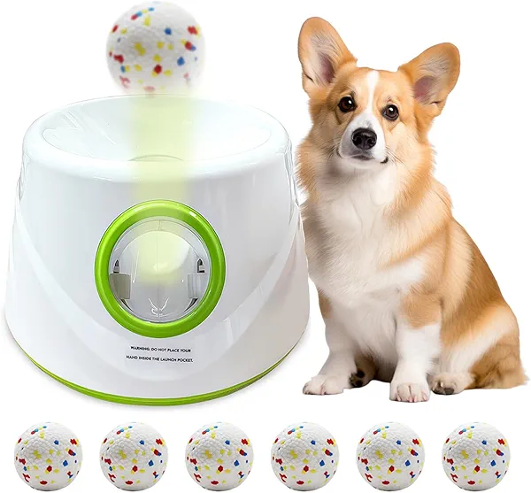 TIEXITOR Automatic Ball Launcher for Dogs with 6 Balls