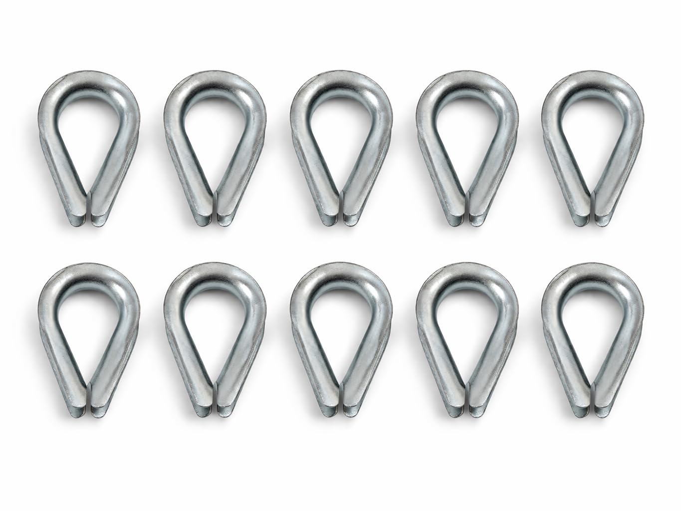 Juego de 10 guardacabos para cuerda de 8 mm de diámetro, galvanizado