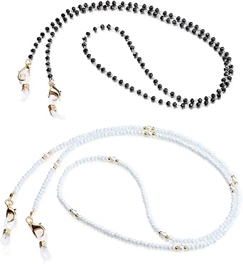 humlbird 2 Pcs Glasses Chain Mask Lanyard Strap Mask Chain Face Mask Holder Around Neck Eyeglass Chain for Women Stylish