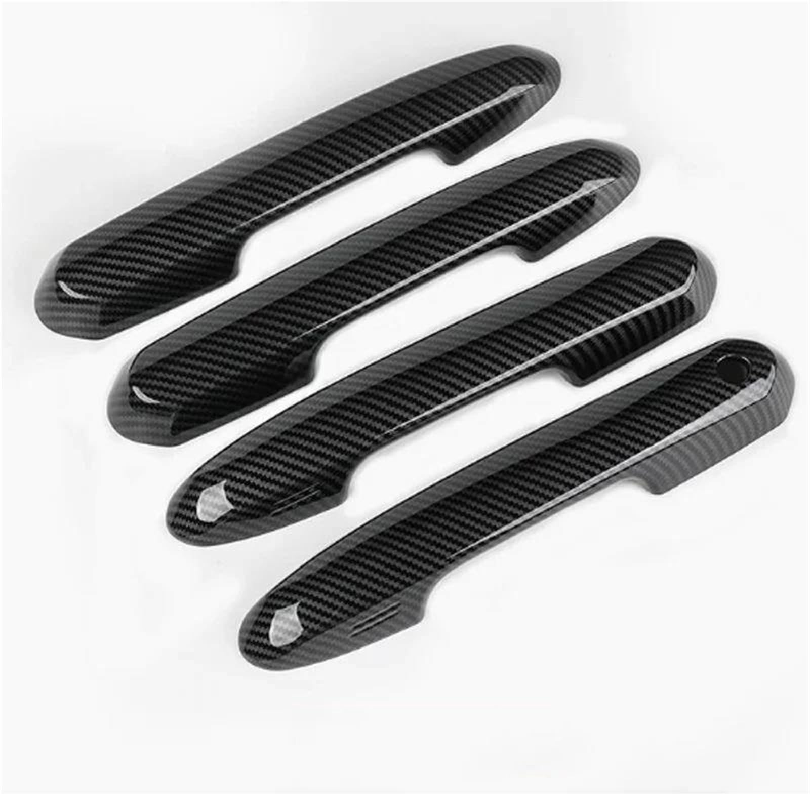 Zapora Carbon Fiber Pattern Covers Sticker 4Pcs Carbon Fiber Car Door Handle Cover Protective Accessories For Highlander For Crown Kluger For Rav4 For Wildlander(Carbon Fiber Pattern)